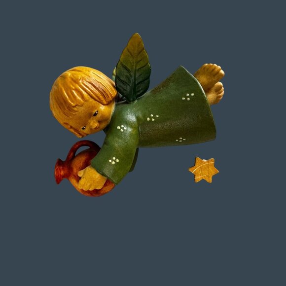 Anri Ferrandiz Flying Angels Pair Lantern And Bell Hand Painted Italy 4" - Picture 6 of 7